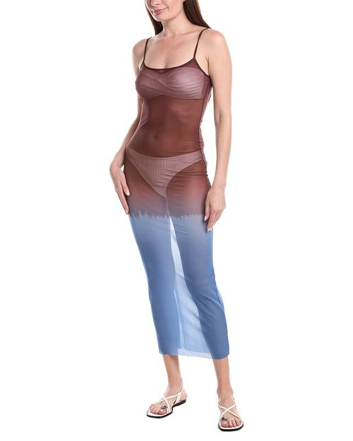 Mesh Scoop Maxi Slip Dress
