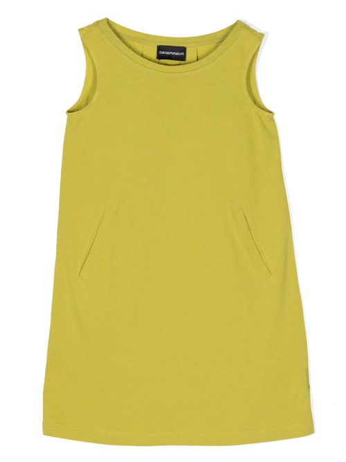 Pleated cotton flared dress - Green