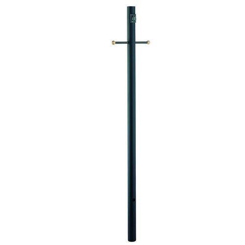 Matte Black Post With Outlet And Cross Arm from the Direct Burial Lamp Posts Collection