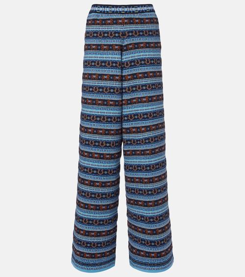 Knitted virgin wool straight pants