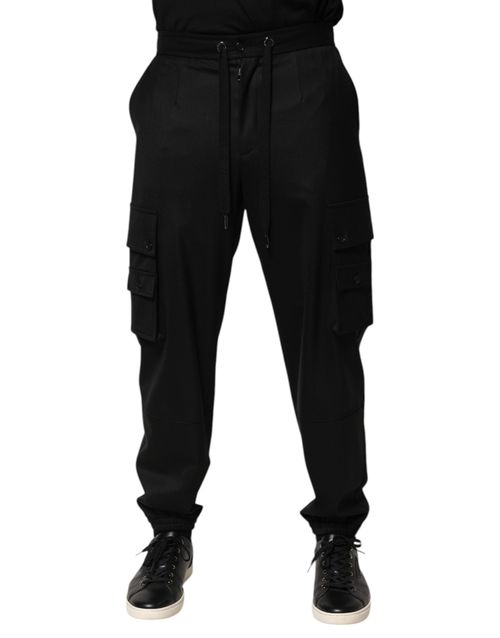 Cargo-Pocket Joggers — Black