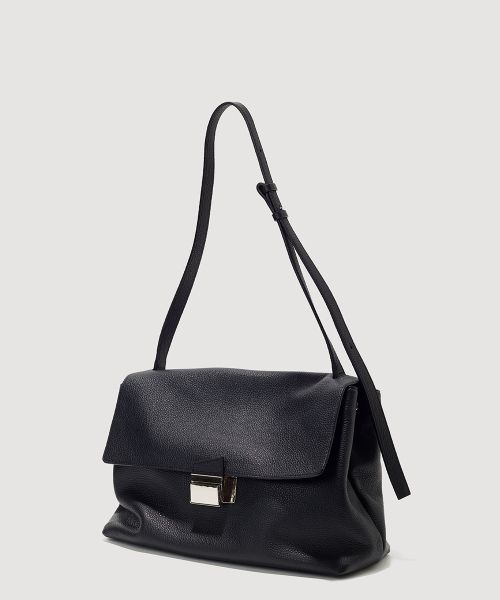 Delfi Large Satchel Shoulder Bag Black