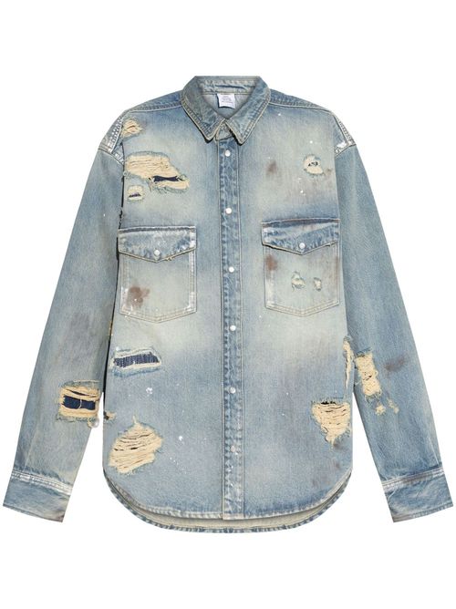 Distressed denim shirt - Blue