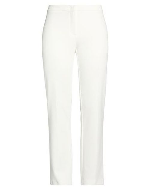 Woman Pants White Size 12 Polyester, Elastane