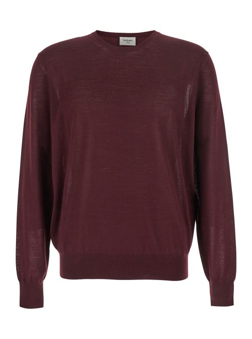 Cashmere Crewneck Sweater — Bordeaux