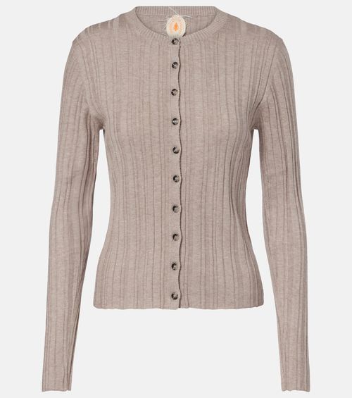 Cotton, silk, and cashmere cardigan