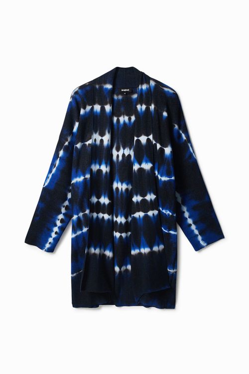 Open knit jacket tie-dye