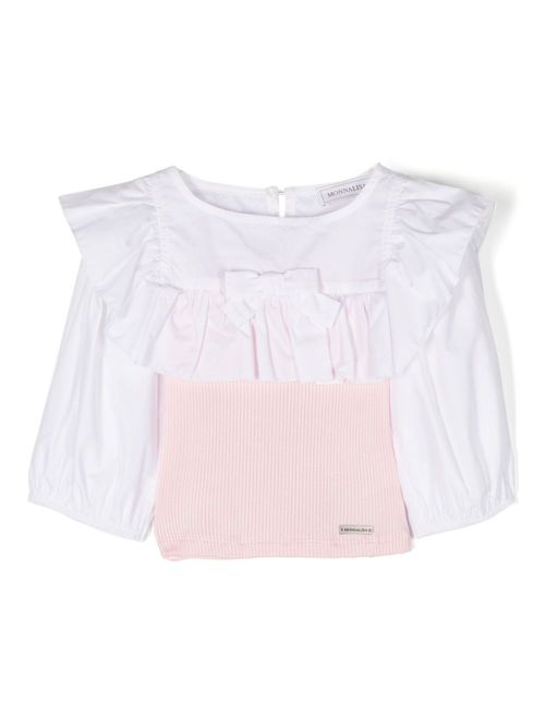 Panelled ruffled blouse - Pink