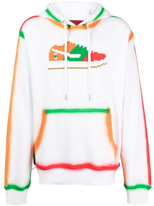 Convenience Sneak graphic-print cotton hoodie - White
