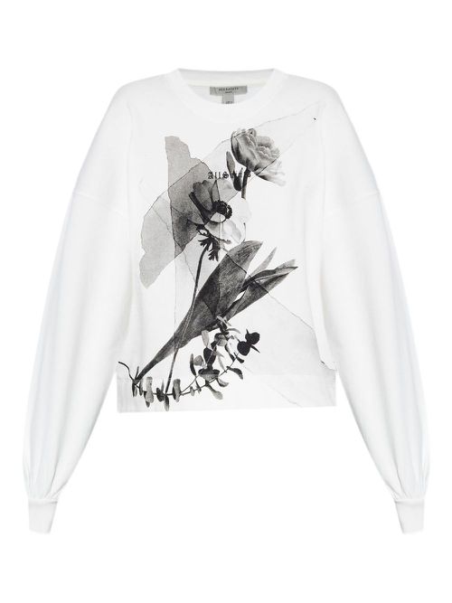 Floral-print cotton sweatshirt - White