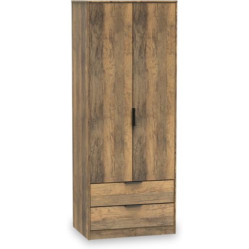 Moreno Rustic Oak 2 Door 2 Drawer Double Wardrobe | Roseland
