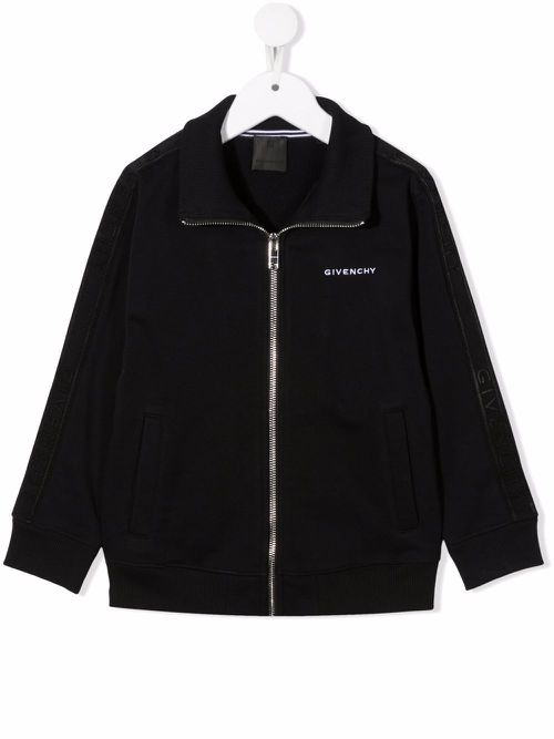 Embroidered logo track jacket - Black
