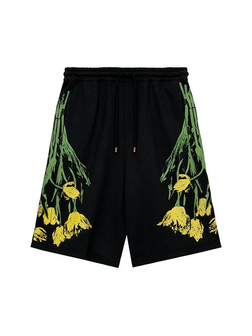 Men's x Paula's Ibiza Tulip Drawstring Shorts - Black Multicolor