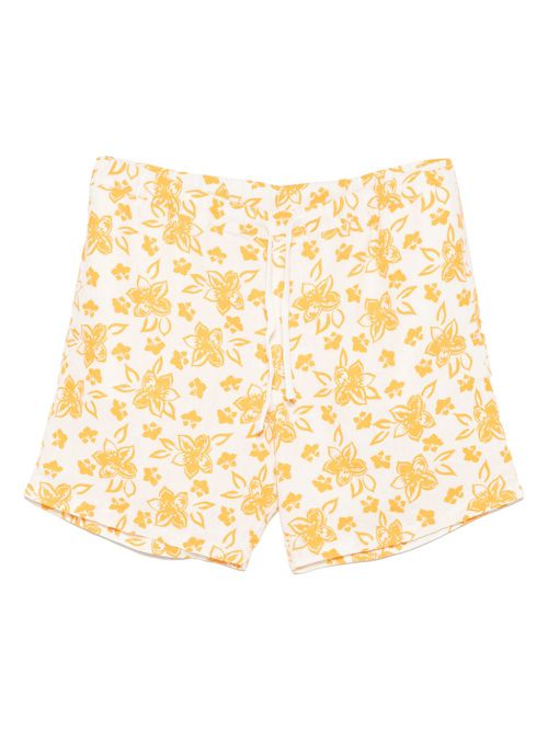 Floral-pattern linen shorts - Neutrals