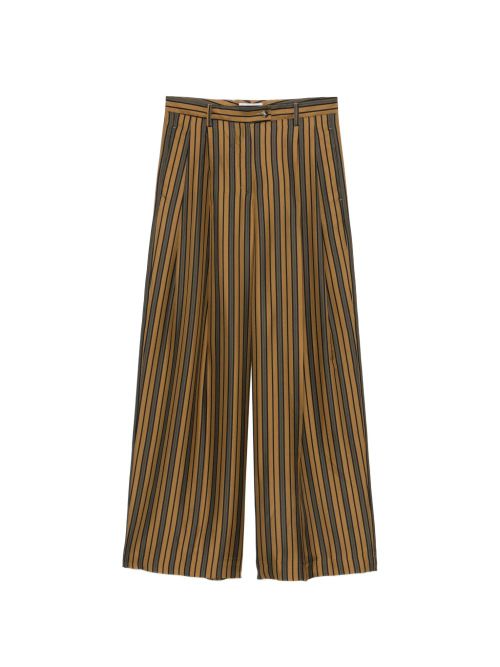 Striped silk trousers
