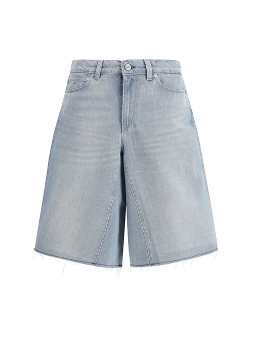 Pigment-Coated Denim Denim Shorts — Blue