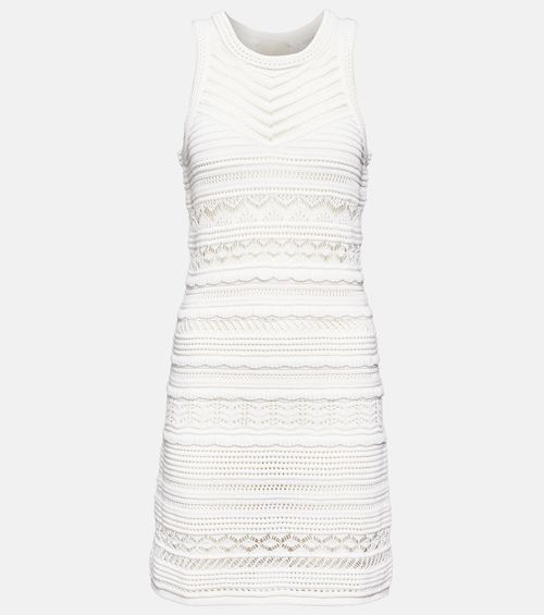 Crochet cotton-blend minidress