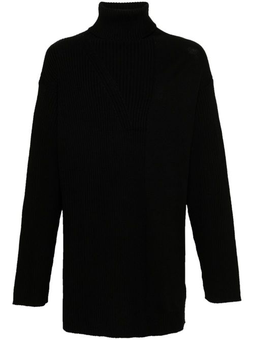 Ribbed-knit sweater - Black