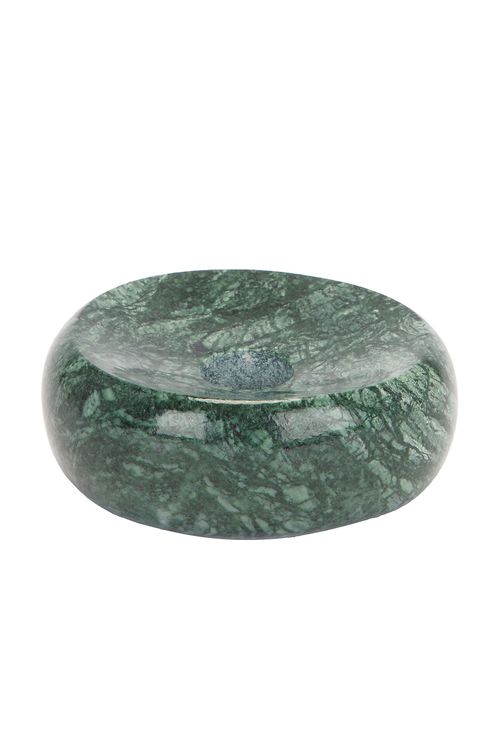 Loren Stewart Bialy Candle Holder in Indian Green Marble - Dark Green.  a