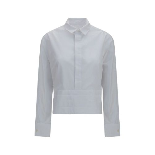 Cotton Poplin Cropped Shirt — White