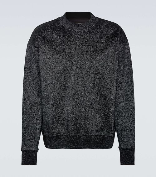 Metallic crewneck sweater