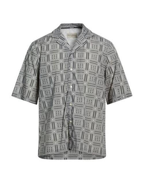 Officine Générale Man Shirt Light grey Size S Lyocell, Cotton