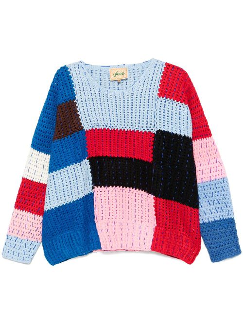 Patchwork sweater - Blue