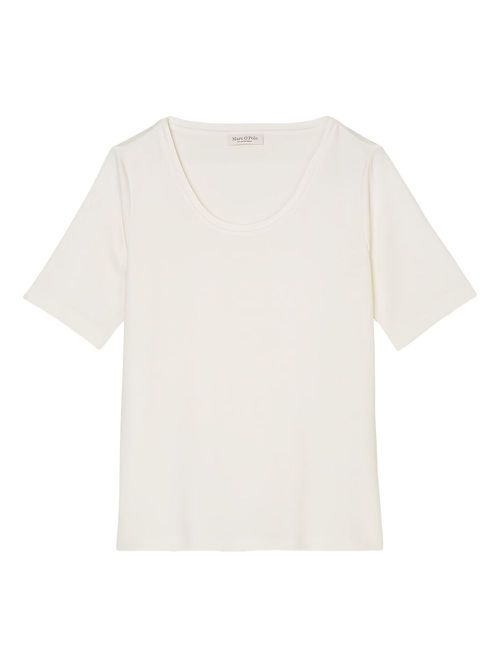 Scoop-neck short-sleeve T-shirt - White