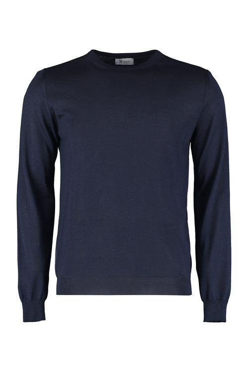 The (alphabet) Ribbed Crew-Neck Cashmere Silk Sweater