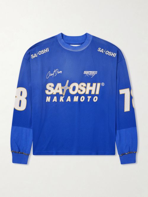 Moto Logo-Print Mesh T-Shirt