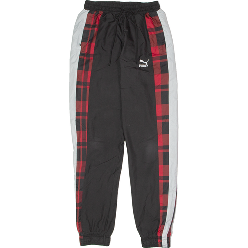 PUMA Plaid Mens Rain Trousers Black Straight XS W
