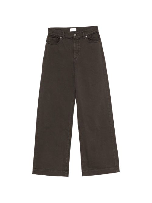 Wide-Leg Denim Jeans — Brown