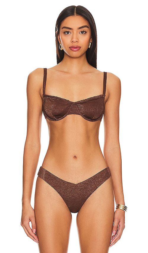 Onia Marilyn Bikini Top in Brown. -  XS also in