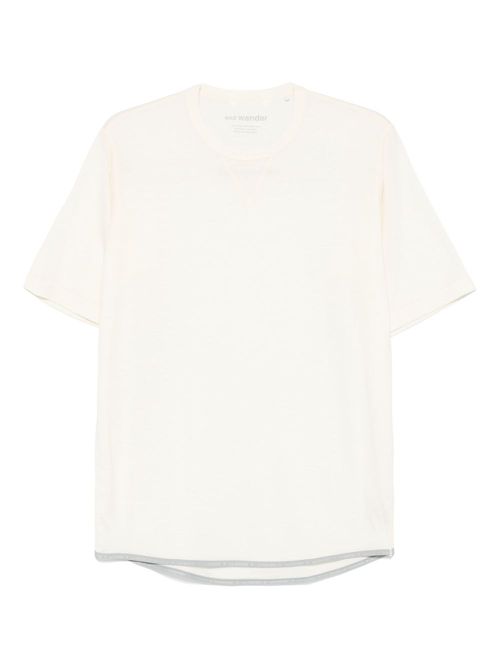 And Wander wool T-shirt - Neutrals