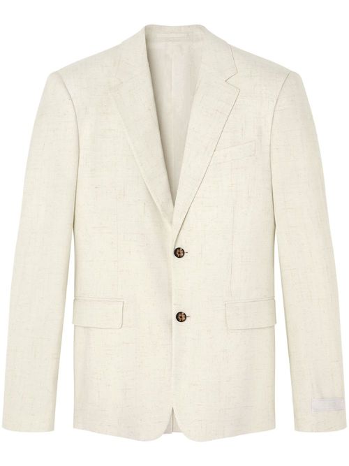 Notched-lapel single-breasted blazer - Neutrals