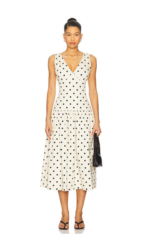 L'Academie Polina Midi Dress in Crea