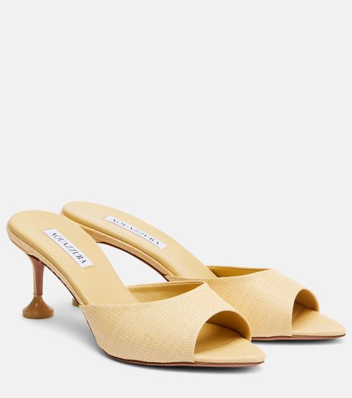 Bisous woven raffia mules