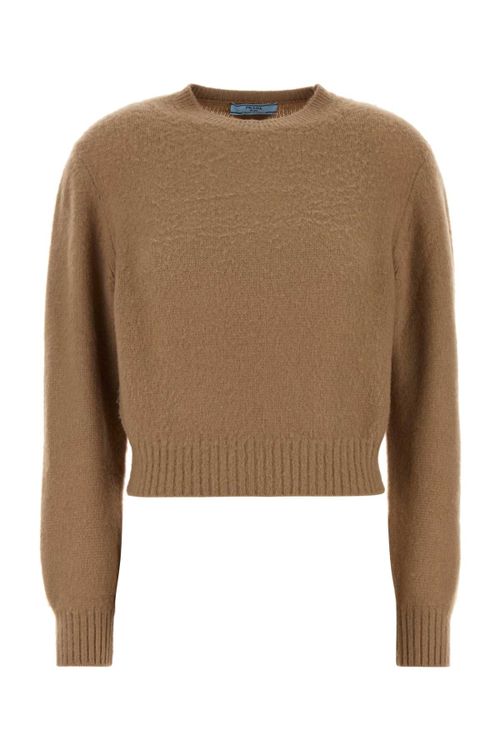 Cashmere Crew-Neck Sweater — Beige