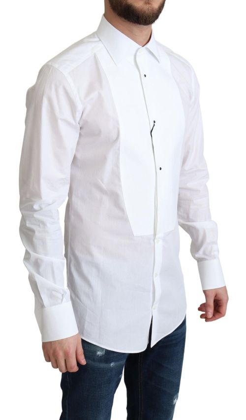 Cotton Poplin Bib Shirt — White
