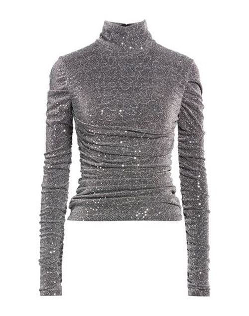Woman Top Silver Size 0 Polyester, Metallic Polyester, Polyamide