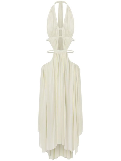 Cut-out draped midi dress - Grey