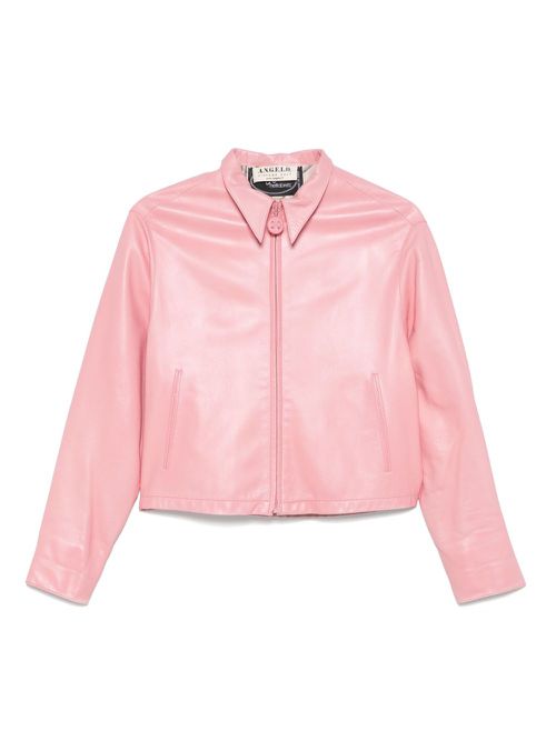 2000s pre-owned leather jacket - Pink