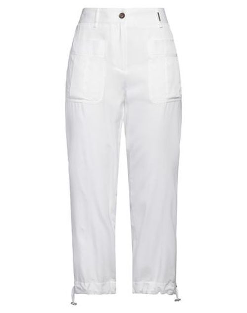 Woman Pants White Size 10 Cotton, Viscose