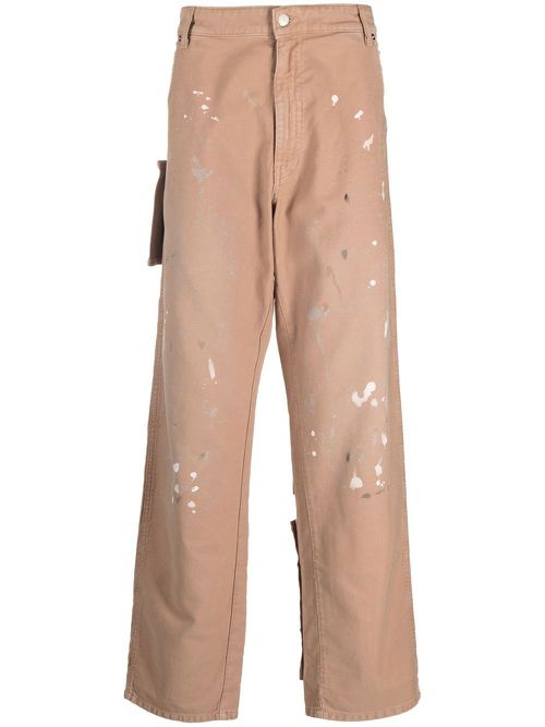 - Indron Painted Canvas Trousers
