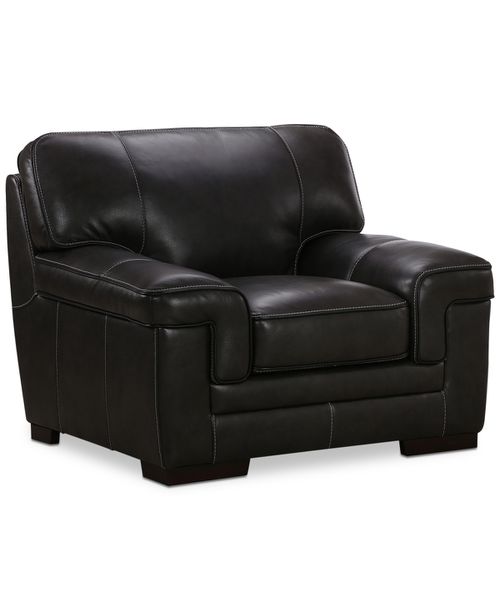 "Myars 47"" Leather Chair, Created for Charcoal"