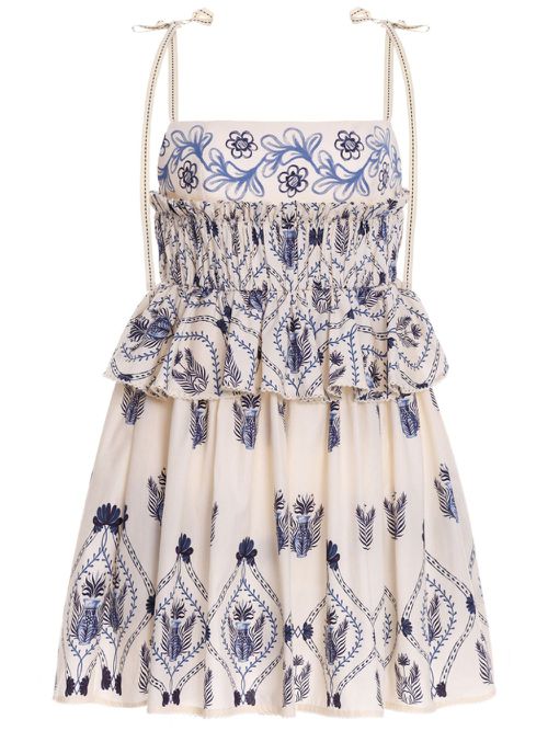 Salvador Jarrón cotton mini dress - Neutrals