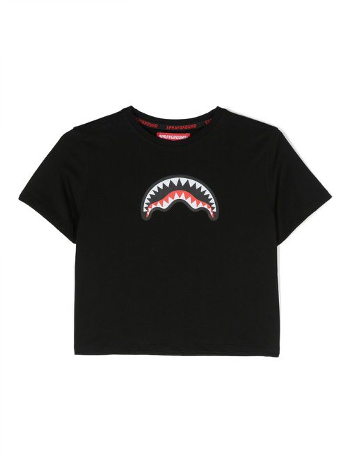 Shark teeth-print T-shirt - Black