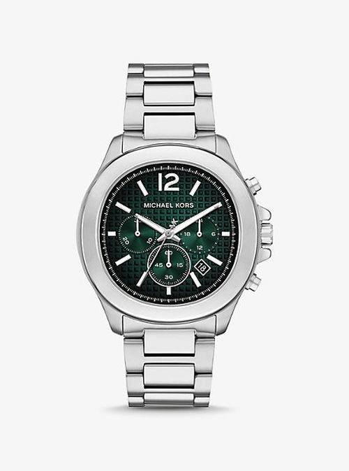 Oversized Sage Silver-Tone Watch