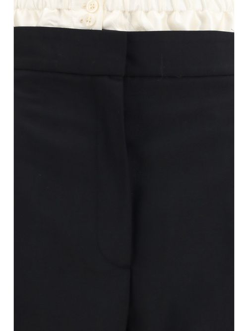 Tailored Fleece Wool Trousers — Black