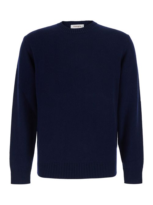 Wool-Cashmere Blend Sweater — Navy